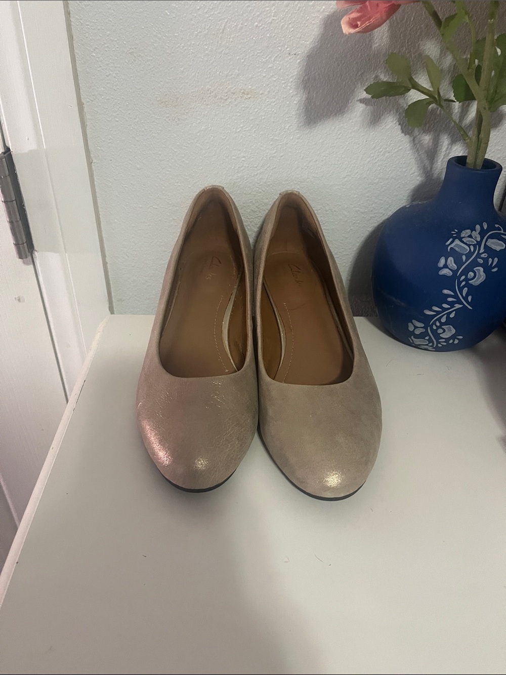 Clark’s Artisan Women’s wedges  in Light Taupe - Comfort Slip-On